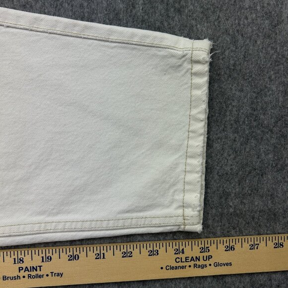 Zara High Waist Cropped Jeans Women's Size 30 Button Fly White Denim NWT - Picture 11 of 13